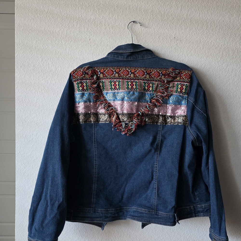 Cato Multicolor Embroidered Denim Jacket - Picture 5 of 8